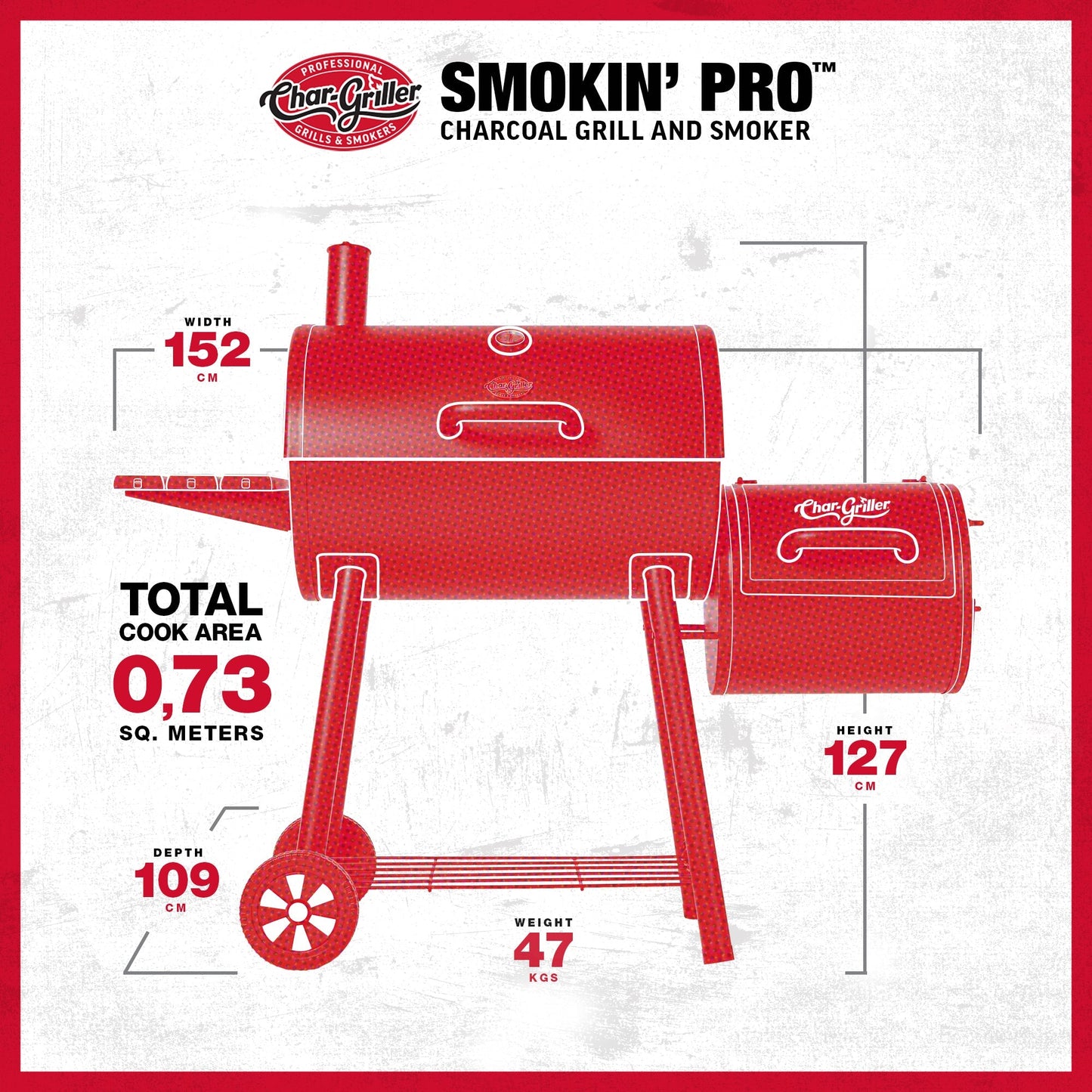 Ex-Display Char-Griller Smokin' Pro™ Barrel Grill and Offset Smoker